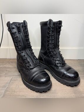Rocky 10” Black Front Zip Paraboot 2093 Rubber Lug Sole Water Resistant Men 9 W